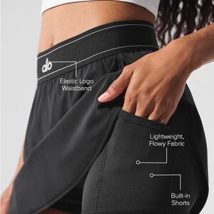 ALO Yoga Women's Black Skort with Built-in Shorts